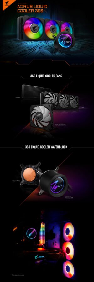 GIGABYTE AORUS RGB AIO Liquid Cooler 360 Part #: GP-AORUSLIQUIDCOOLER360