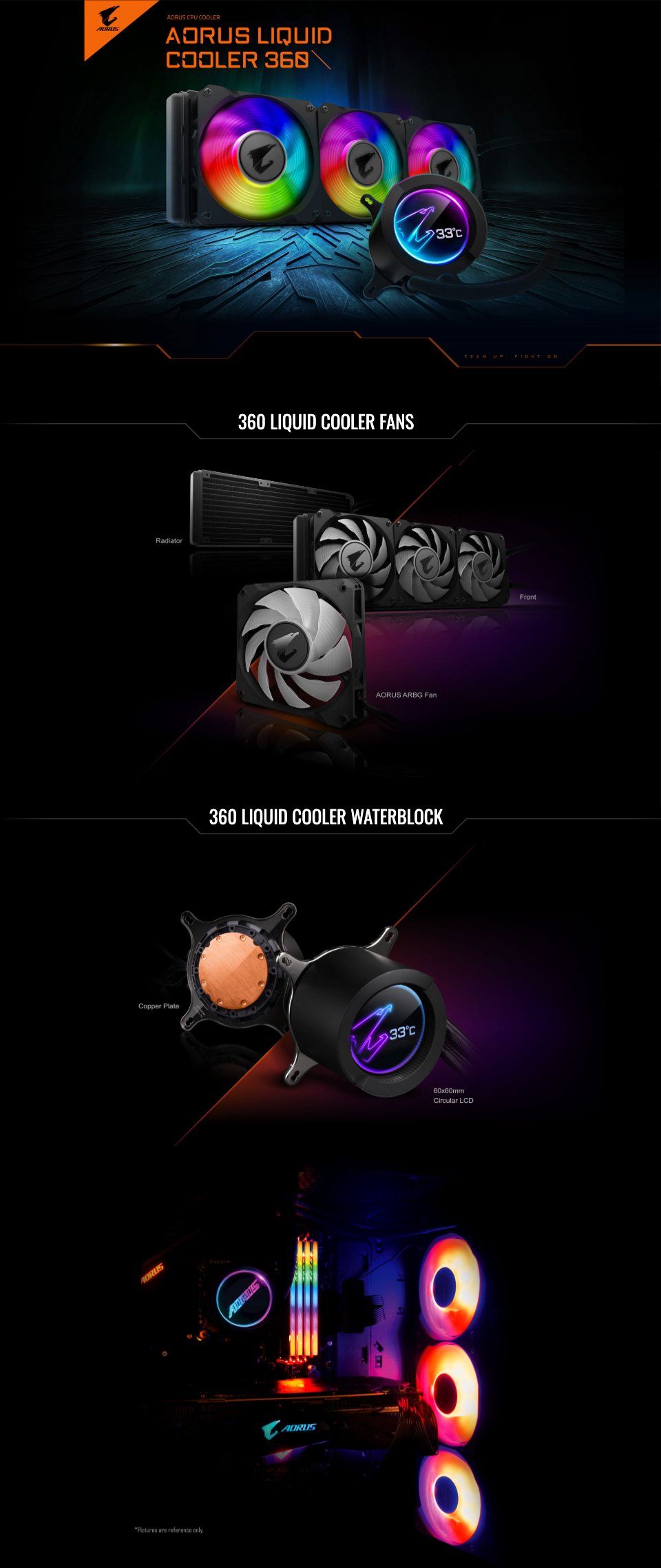 GIGABYTE AORUS RGB AIO Liquid Cooler 360 Part #: GP-AORUSLIQUIDCOOLER360