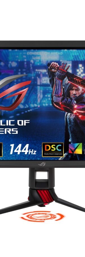 ASUS ROG Strix XG27UQ 27” HDR DSC Gaming Monitor, 4K (3840 x 2160), 144Hz, IPS, 1ms, Adaptive Sync, DisplayHDR 400, DCI-P3 90%, Eye Care, HDMI DisplayPort USB, Aura Sync, BLACK