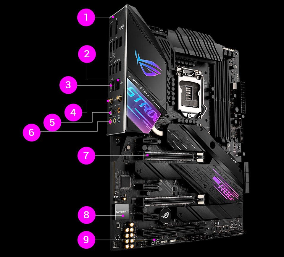 ASUS ROG STRIX Z490-E GAMING Motherboard Brand: Asus Part #: 90MB12P0-M0EAY0 - Image 2