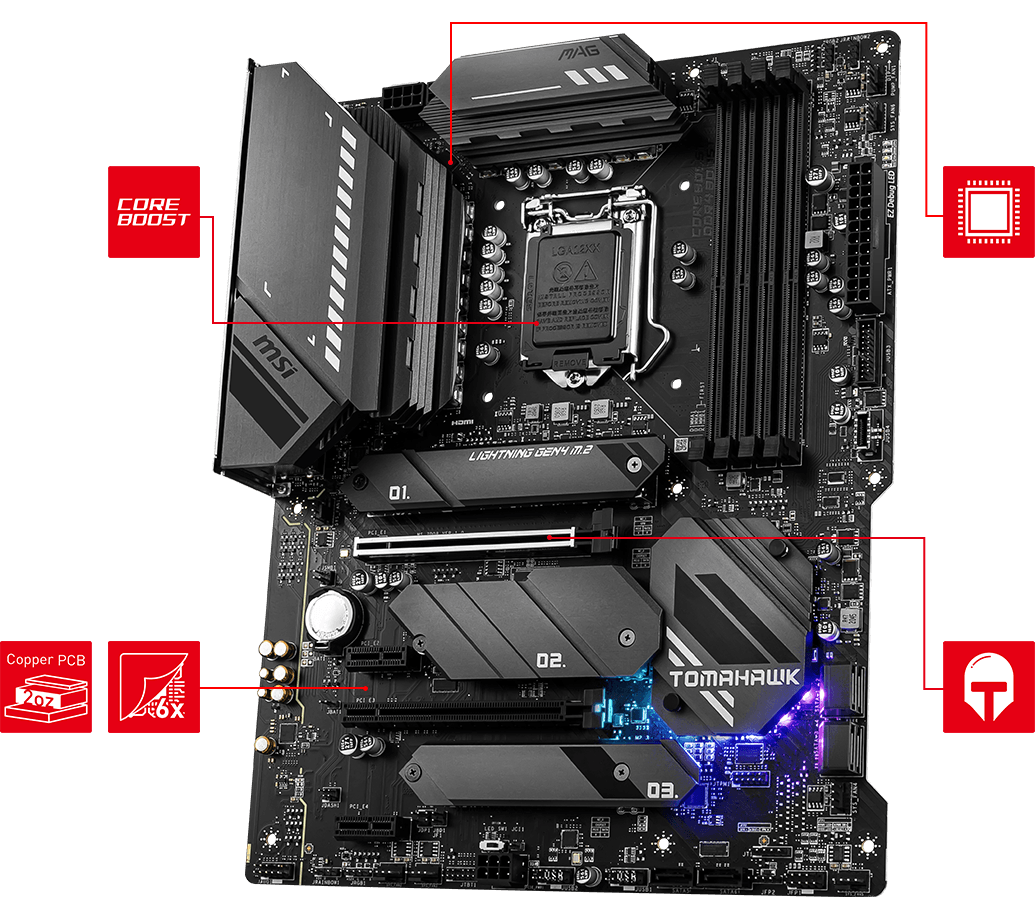 MSI MAG Z590 TOMAHAWK WIFI ATX Motherboard Brand: Msi Part #: 911-7D08-015 - Image 2