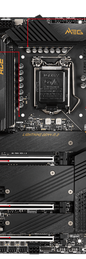 MSI MEG Z590 ACE ATX Motherboard Brand: Msi Part #: 911-7D04-007