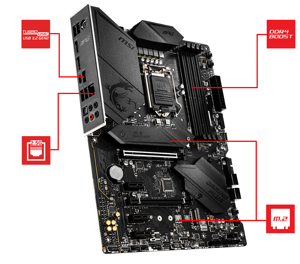 MSI MPG Z490 Gaming Plus Motherboard Brand: MSI Part #: 911-7C75-015 - Image 2