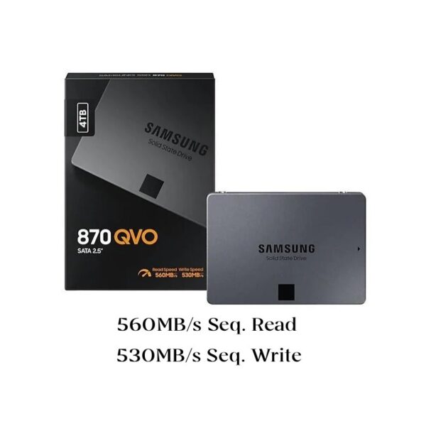 Samsung 4TB SSD 870 QVO SATA III 2.5″ V-NAND 560MB/s Seq. Read