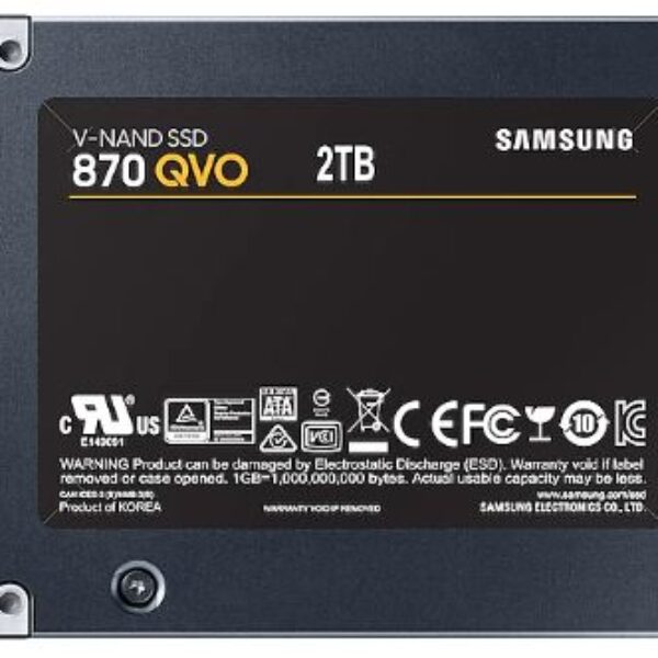 Samsung 2TB 870 QVO SATA III 2.5″ SSD, 560MB/s Product Code: MZ-77Q2T0B/AM