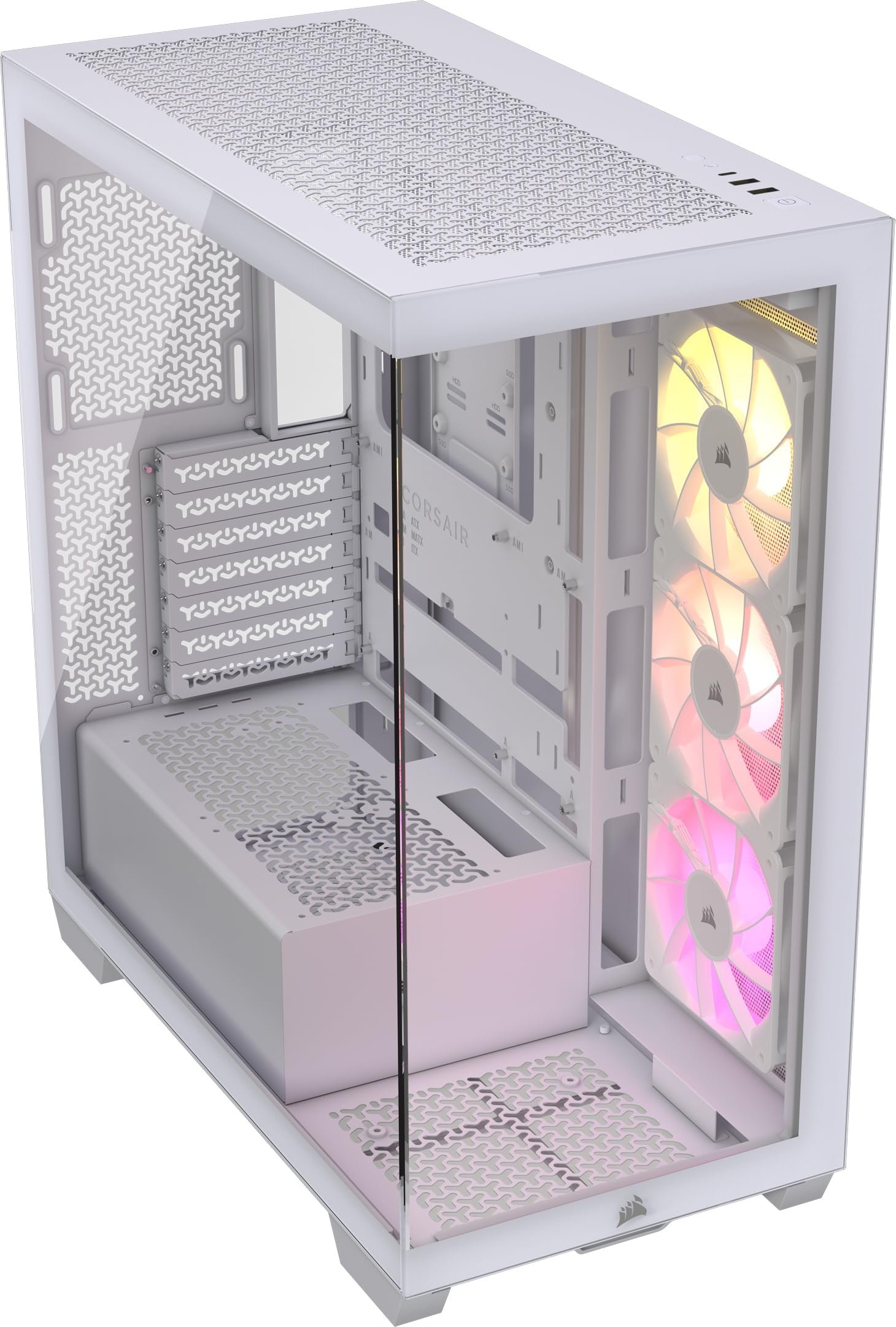 Corsair 4000D Airflow Tempered Glass Mid-Tower ATX Case - White Brand: Corsair Part #: CC-9011201-WW - Image 2