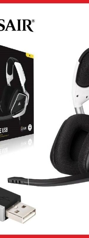 Corsair VOID RGB ELITE USB Premium White Gaming Headset with 7.1 Surround Sound Brand: Corsair Part #: CA-9011204-NA