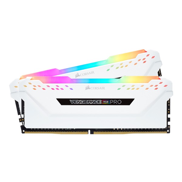 VENGEANCE® RGB PRO 32GB (2 x 16GB) DDR4 DRAM 3200MHz C16 Memory Kit — White Brand: Corsair Part #: CMW32GX4M2C3200C16W
