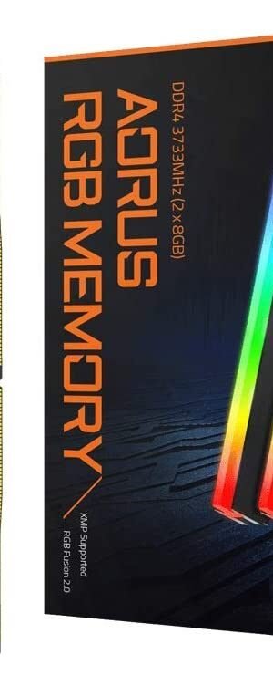 Gigabyte Aorus DDR4 3733MHz 16 GB (2x8GB) RGB fusion 2.0 Memory Brand: Gigabyte  Part #: GP-ARS16G37
