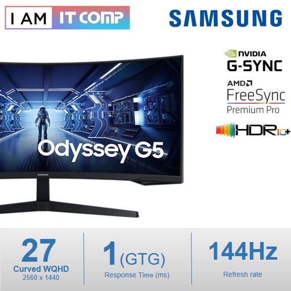 Samsung G5 Odyssey 27 Inch 2K 144Hz 1000R Curved Monitor Brand: Samsung Part #: LC27G55TQWMXUE - Image 2