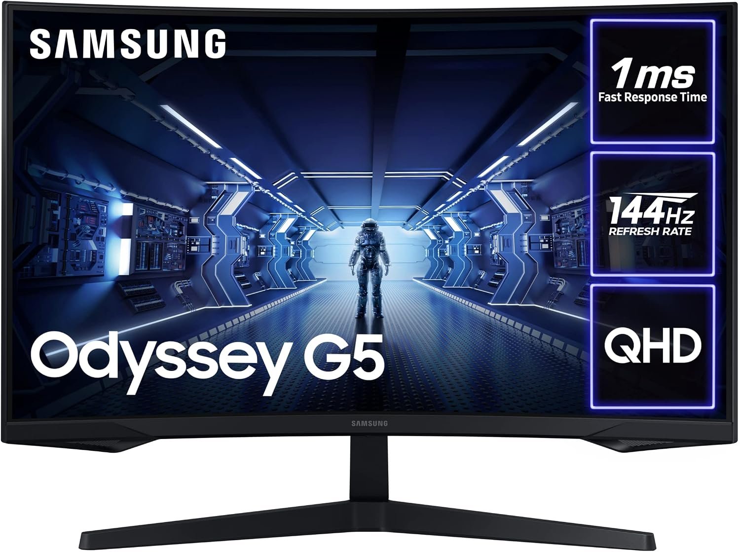 Samsung G5 Odyssey 27 Inch 2K 144Hz 1000R Curved Monitor Brand: Samsung Part #: LC27G55TQWMXUE