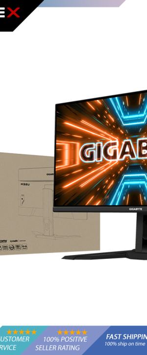 GIGABYTE M32U 32" 144Hz 4K Free Sync Compatible Gaming Monitor, SS IPS, 3840x2160 Display, 1ms Response Time (MPRT), 1x Display Port 1.4, 2x HDMI 2.1, 3x...