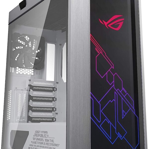 Asus ROG Strix Helios White Edition ATX Mid Tower Gaming Case, with Three Panels of Smoked Tempered Glass and Refined Brushed Aluminum Construction, and Aura Sync Technology