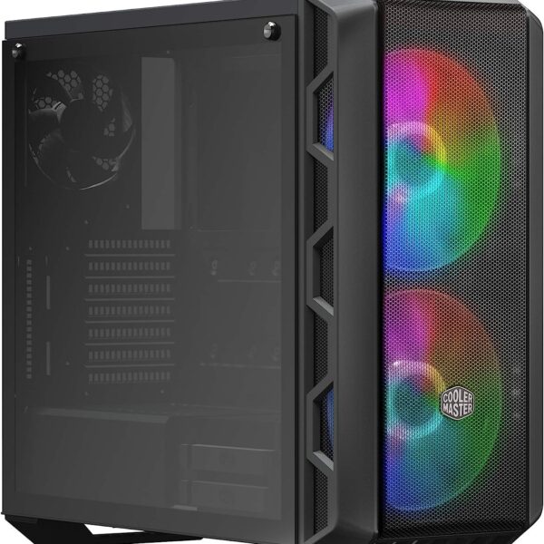 Cooler Master MasterCase H500 ARGB Airflow ATX Mid-Tower, Mesh or Transparent Front Panel Option, Dual 200mm Customizable ARGB Fans, and Tempered Glass (MCM-H500-IGNN-S01)
