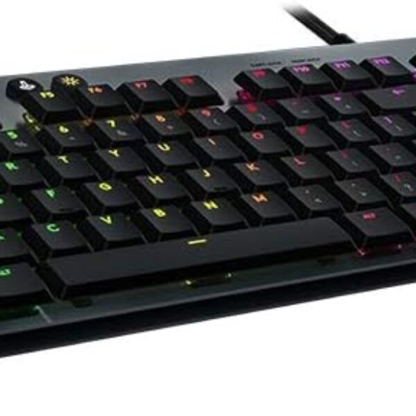 Logitech G815 LIGHTSYNC RGB Mechanical Gaming Keyboard with Low Profile GL Clicky key switch, 5 programmable G-keys, USB Passthrough, dedicated media control – Clicky,Black