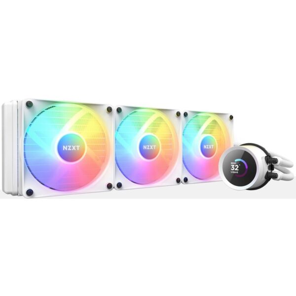 NZXT Kraken 360 RGB – White 360mm AIO Liquid Cooler with LCD Display and RGB Fans