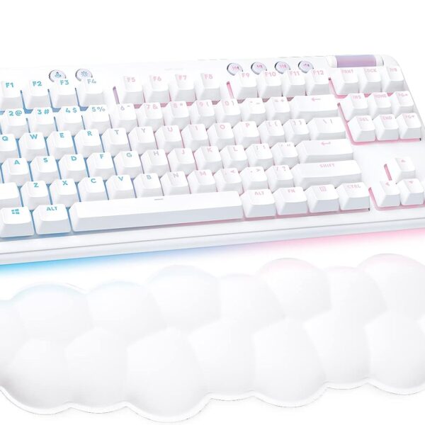 Logitech G713 Wired Mechanical Gaming Keyboard with LIGHTSYNC RGB Lighting, Tactile Switches (GX Brown), and Keyboard Palm Rest, PC and Mac Compatible – White Mist