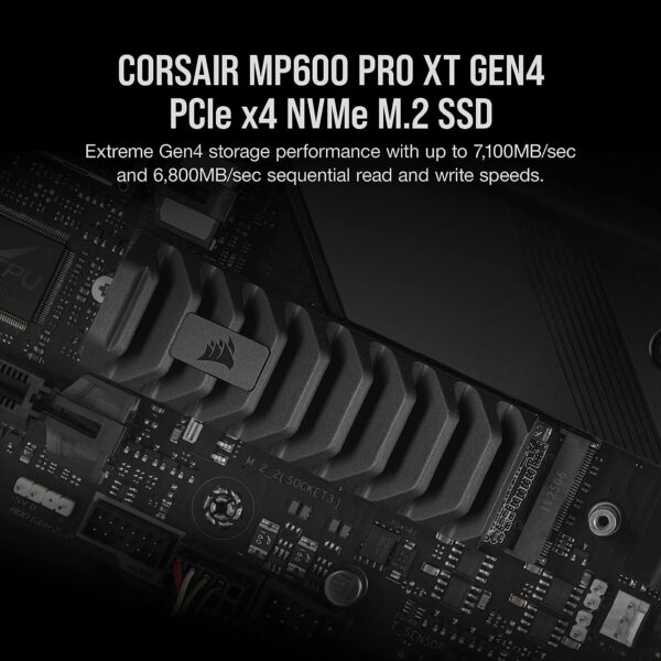 Corsair MP600 PRO XT 2TB Hydro X Edition Gen4 PCIe x4 NVMe M.2 SSD (Up to 7,000 MB/s Sequential Read and 6,550 MB/s Write Speeds, High-Density TLC NAND, Hydro X Series XM2 Water Block) White