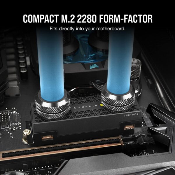 Corsair MP600 PRO XT 4TB Hydro X Edition Gen4 PCIe x4 NVMe M.2 SSD – High-Density TLC NAND – Hydro X Series XM2 Water Block – M.2 2280 Form-Factor