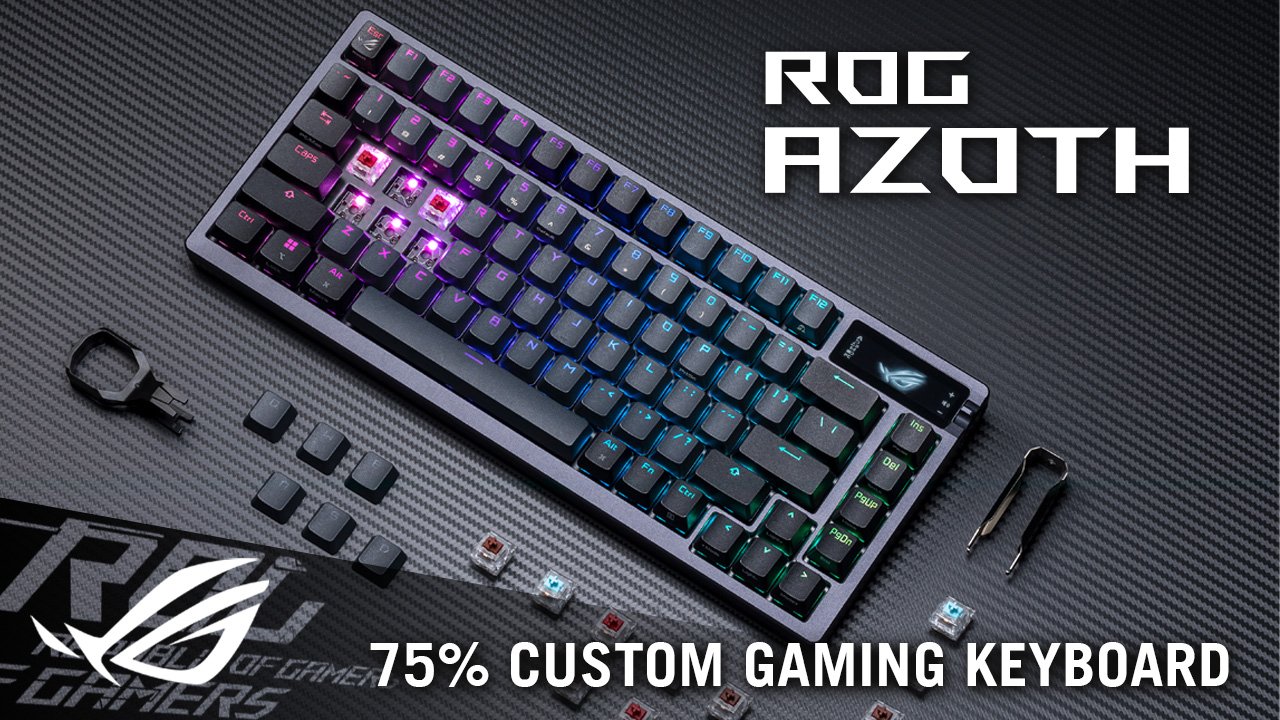 ASUS ROG Azoth 75% Wireless DIY Custom Gaming Keyboard, OLED Display, Gasket-Mount, Three-Layer Dampening, Hot-Swappable Pre-lubed ROG NX Brown Switches... - Image 3