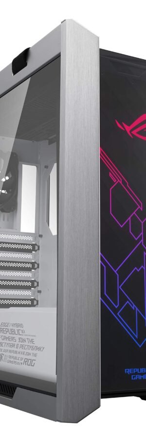 Asus ROG Strix Helios White Edition ATX Mid Tower Gaming Case, with Three Panels of Smoked Tempered Glass and Refined Brushed Aluminum Construction, and Aura Sync Technology