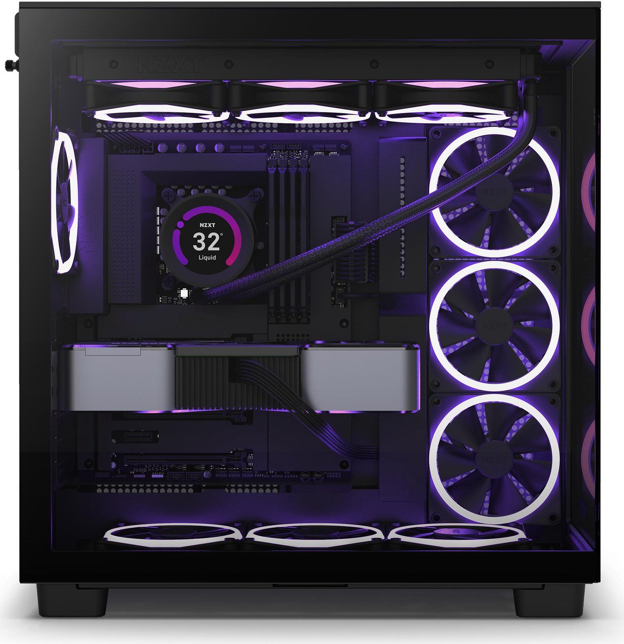 CM-H91FB-01 NZXT H9 Flow Dual-Chamber Mid-Tower Airflow Case – Black - Image 3
