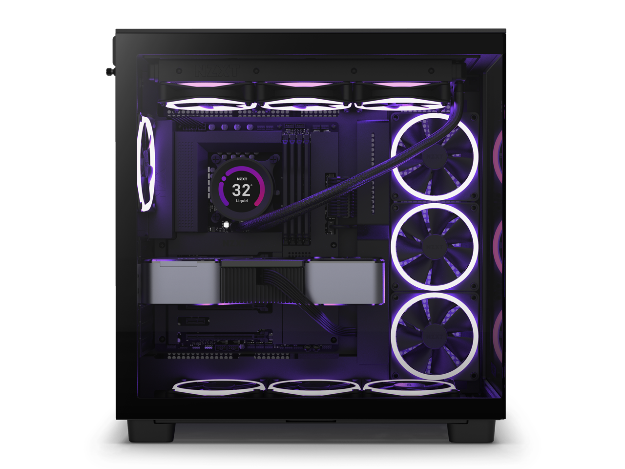 CM-H91FB-01 NZXT H9 Flow Dual-Chamber Mid-Tower Airflow Case – Black