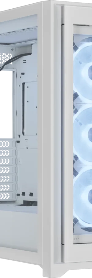 Corsair iCUE 5000X RGB QL Edition Mid-Tower Case - True White (Four CORSAIR QL120 RGB Fans, Included CORSAIR iCUE Lighting Node CORE, Easy Cable Management, 136 Total RGB LEDs) White