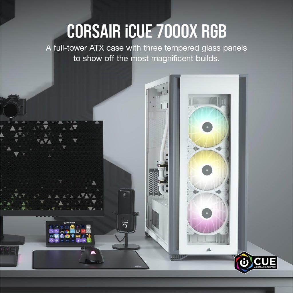 CORSAIR iCUE 7000X RGB Full-Tower ATX PC Case, White - Image 3