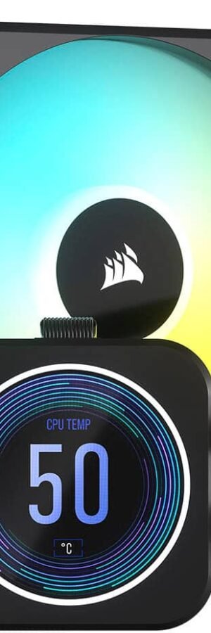 Corsair iCUE H170i Elite LCD XT Liquid CPU Cooler - IPS LCD Screen - Three AF140 RGB Elite Fans - 420mm Radiator - Fits Intel® LGA 1700, AMD® AM5, and More - Included iCUE Commander CORE - Black