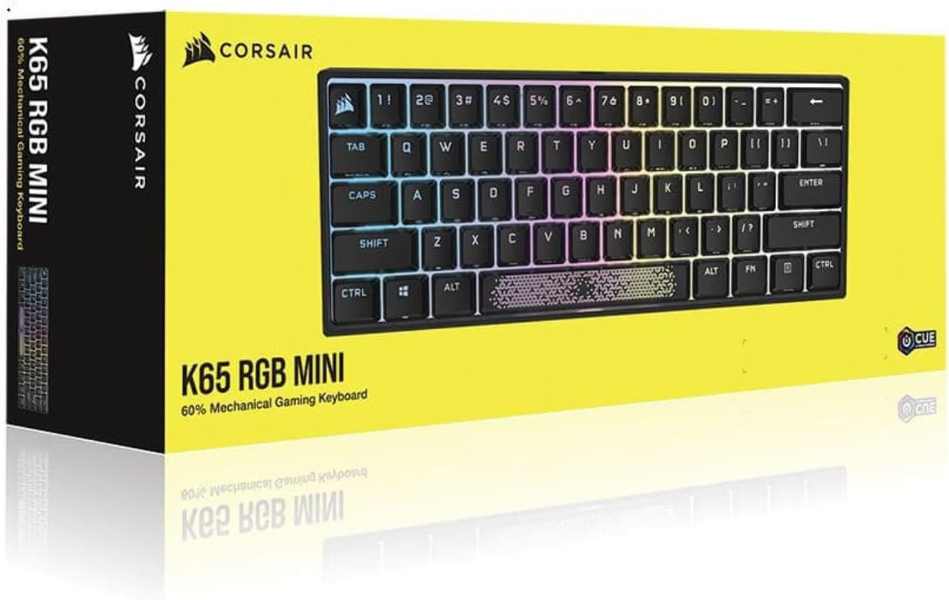 Corsair K65 RGB MINI 60% Mechanical Wired Gaming Keyboard - CHERRY MX RED Switches - PBT Double-Shot Keycaps - iCUE Compatible - QWERTY UK Layout - Black - Image 4