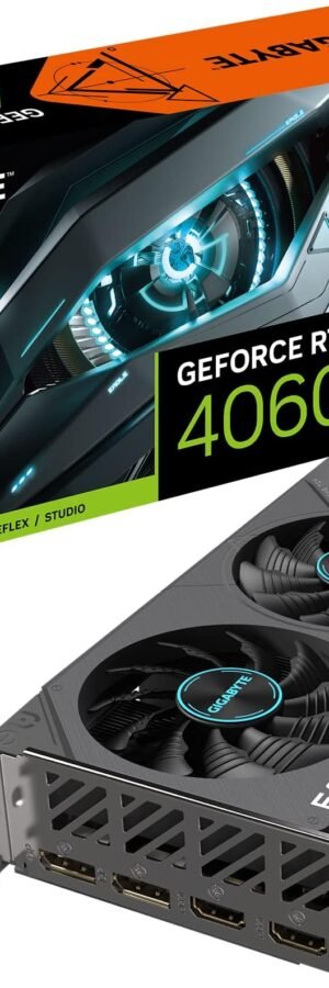 Gigabyte GeForce RTX 4060 Ti Eagle 8G Graphics Card, 3X WINDFORCE Fans, 8GB 128-bit GDDR6, GV-N406TEAGLE-8GD Video Card