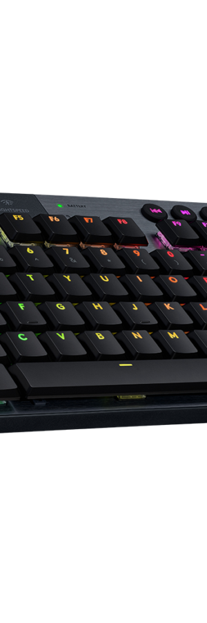 Logitech G915 TKL Tenkeyless Lightspeed Wireless RGB Mechanical Gaming Keyboard, Low Profile Switch Options, Lightsync RGB, Advanced Wireless and Bluetooth Support - Tactile,Black