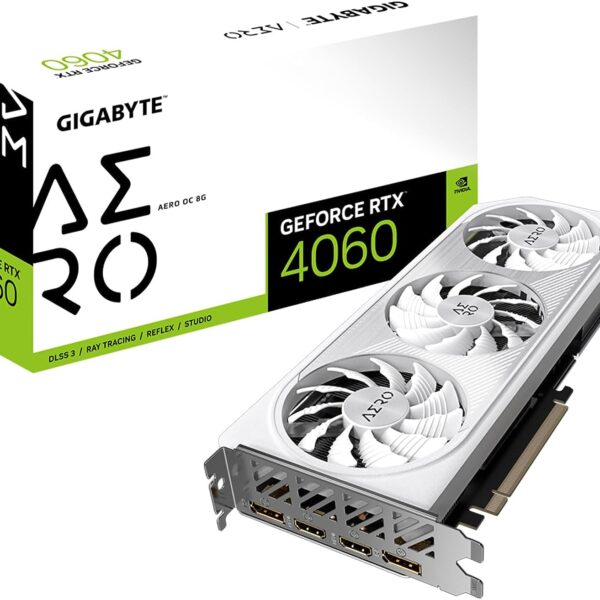 GV-N4060AERO OC-8GD GIGABYTE Nvidia GeForce RTX 4060 AERO OC 8GB GDDR6 DLSS 3 Graphics Card