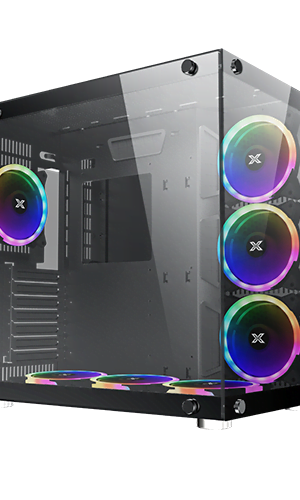EN46430 Xigmatek Aquarius Plus Tempered Glass Computer Case with 7 x RGB Fans
