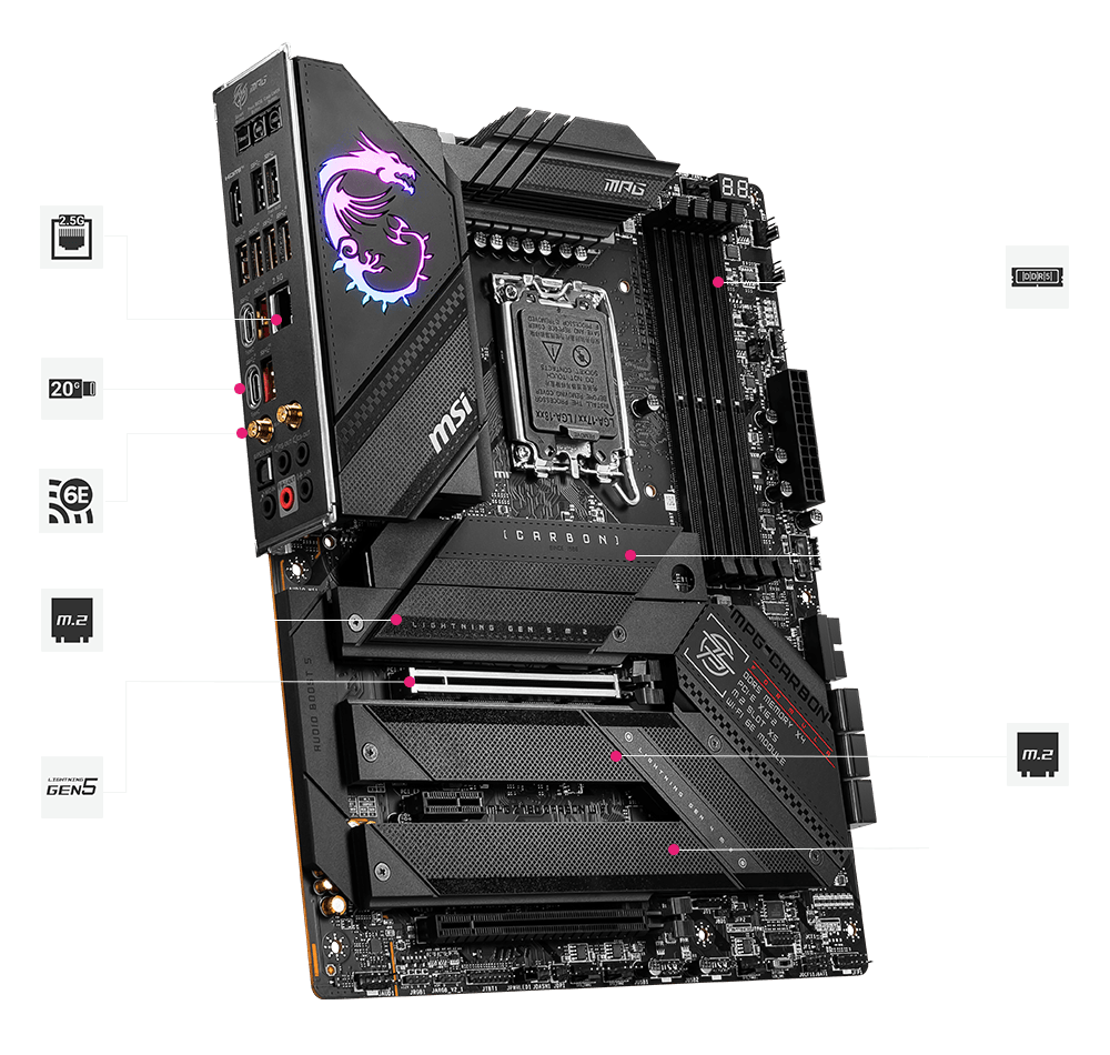 MSI MPG Z790 CARBON WIFI DDR5 ATX Motherboard - Image 2