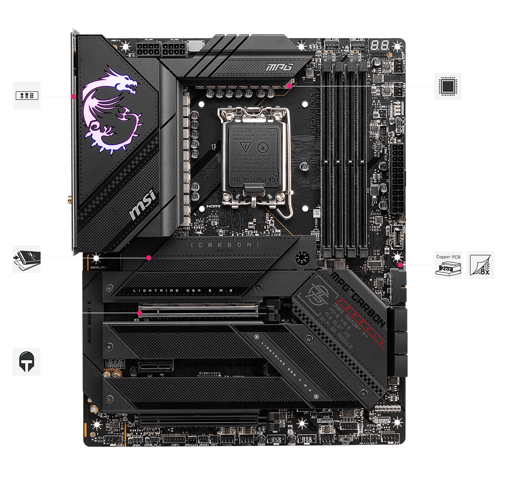 MSI MPG Z790 CARBON WIFI DDR5 ATX Motherboard - Image 4