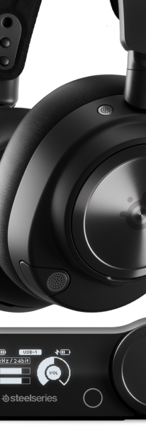 SteelSeries Arctis Nova Pro Wireless Gaming Headset, Dual Audio Streams, Active Noise Cancellation, Gen 2 Mic, Compatible with PS4 / PS5 / PC, Black