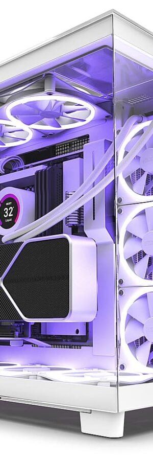 CM-H91EW-01 NZXT H9 Elite Premium Dual-Chamber Mid-Tower Airflow Case, 3x RGB Fans (White)