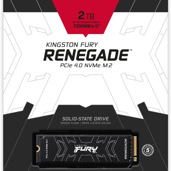 Kingston 2TB FURY Renegade PCIe 4.0 M.2 NVMe SSD PS5, 7300MB/s | Part # SFYRD/2000G