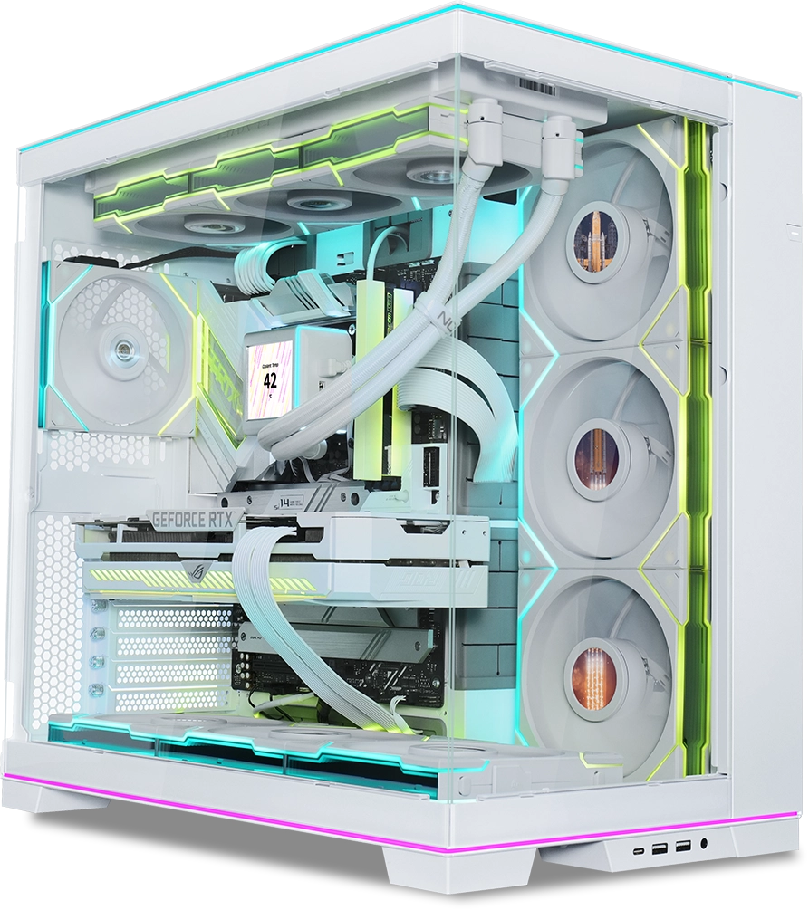 LIAN LI O11 Dynamic EVO Evolution Continues Aluminum Steel Tempered Glass ATX Mid Tower Case - White | Part # O11DEW-W - Image 3
