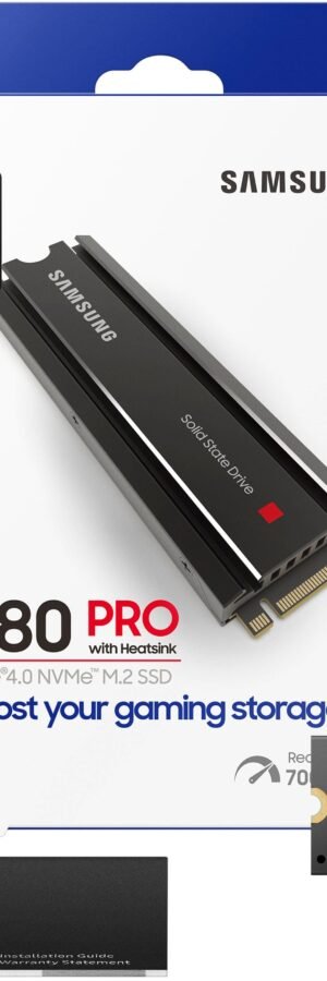 SAMSUNG 2TB 980 PRO Heatsink PCIe 4.0 NVMe PS5 M.2 SSD, 7000MB/s | Part # MZ-V8P2T0CW