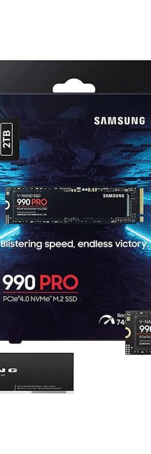 SAMSUNG 2TB 990 PRO with Heatsink NVMe M.2 SSD PS5 – 7450MB/s | Part # MZ-V9P2T0GW