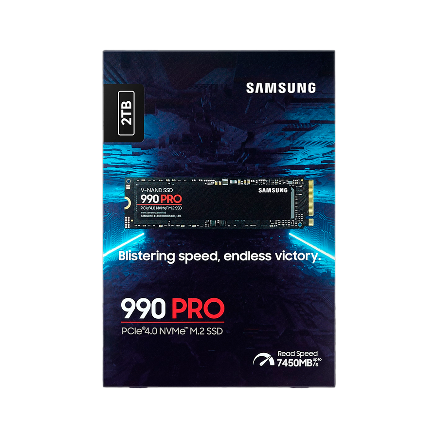 Samsung 990 PRO PCIe 4.0 NVMe M.2 2TB SSD upto 7450/6900 MB/s read/write Speed | Part # MZ-V9P2T0BW
