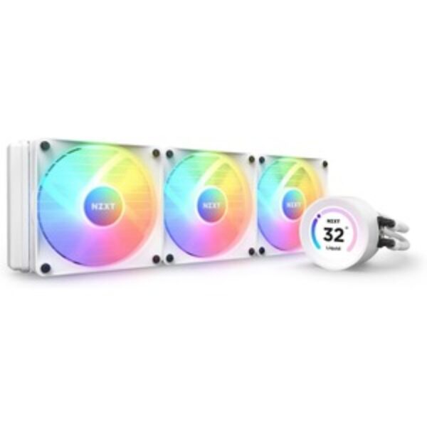 NZXT Kraken Elite 360 RGB – White 360mm AIO Liquid Cooler with LCD Display and RGB Fans | Part # RL-KR36E-W1