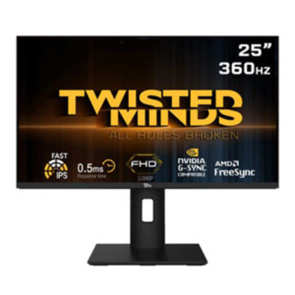 Twisted Minds 25″ BFI 360Hz 0.5ms FHD IPS Speaker Gaming Monitor | Part # TM25BFI