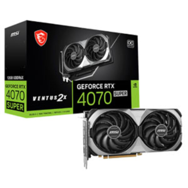 MSI GeForce RTX 4070 Super Ventus 2X Black OC Edition 12GB GDDR6X Graphics Card | Part #  912-V513-641