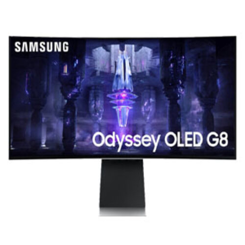SAMSUNG 34″ Odyssey OLED G8 Smart Gaming Monitor Curved 0.1ms 175Hz Ultra-WQHD HDMI 2.1 Speaker HDR WiFi Bluetooth UltraWide USB-C, 34G8 | Part # LS34BG850SMXUE