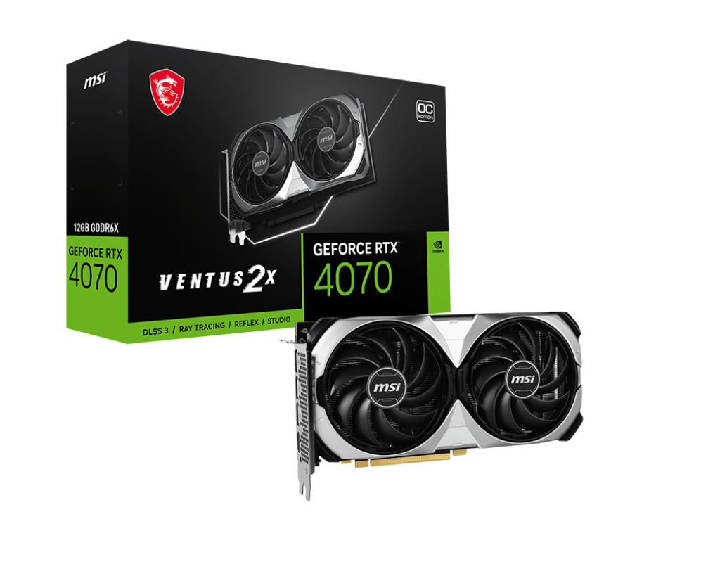 MSI GeForce RTX 4070 Super Ventus 2X Black OC Edition 12GB GDDR6X Graphics Card | Part # 912-V513-641 - Image 3