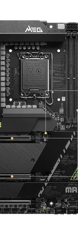 MSI MEG Z790 ACE MAX Gaming Motherboard , LGA 1700, DDR5, PCIe 5.0, M.2, 10Gbps LAN, USB 3.2 Gen2, Wi-Fi 7, Thunderbolt, E-ATX) | Part # 911-7D86-006